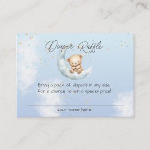 Carte D'accompagnement Au-dessus de la lune Teddy Bear Baby shower Déchet