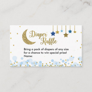 Carte D'accompagnement Au-dessus du Baby shower bleu lune - Raffle de cou
