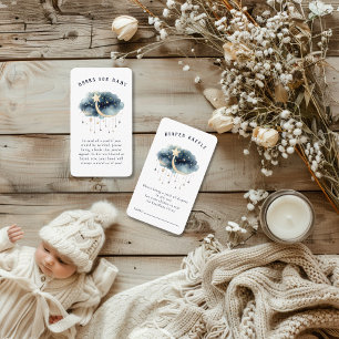 Carte D'accompagnement Au-dessus du Baby shower Moon Gold Stars