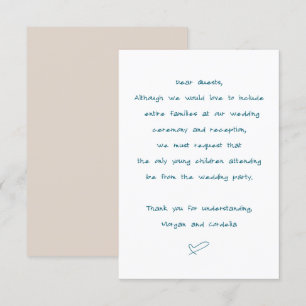 Carte D'accompagnement Aucun enfant Mariage ou accueil