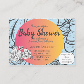 Carte D'accompagnement Augmentation de l'Invitation Baby shower Soleil Ne