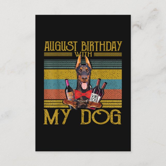 Carte D'accompagnement August Birthday With My Doberman Pinscher Dog 2020 (Devant)