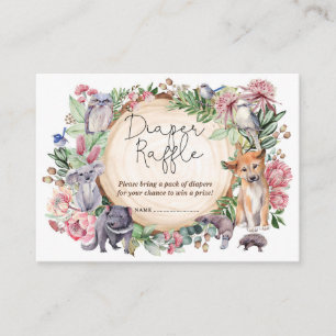 Carte D'accompagnement Australie Animaux Floral Green Raffle de couches