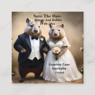 Carte D'accompagnement Australie Wombat Wedding Enregistrer La Date,