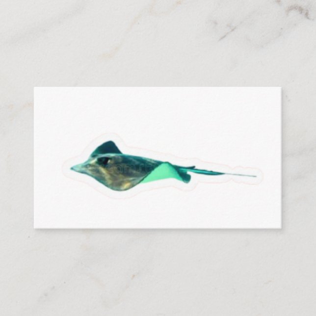 Carte D'accompagnement Autocollant Raie Manta Diamant Noir Exotique - Eau (Devant)