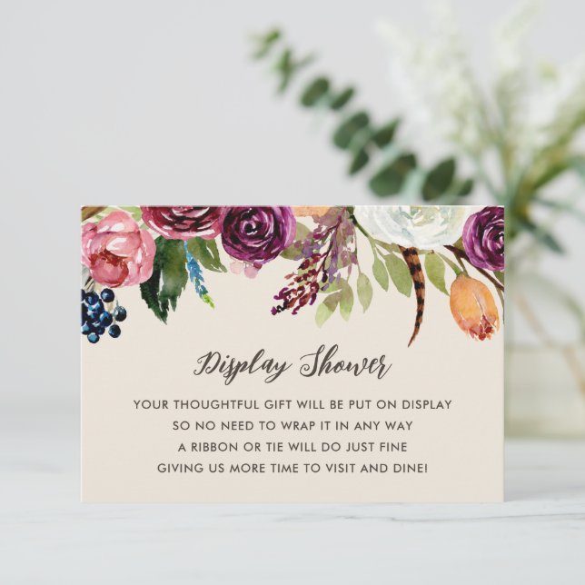 Carte D'accompagnement Automne Boho Blooms Afficher Douche Pas Enveloppem (Debout devant)