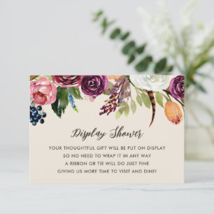 Carte D'accompagnement Automne Boho Blooms Afficher Douche Pas Enveloppem
