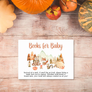 Carte D'accompagnement Automne Bois Animaux Livres Pour Baby shower
