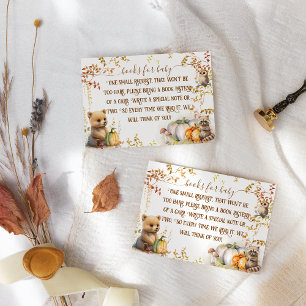 Carte D'accompagnement Automne Books Citrouille Baby shower Books