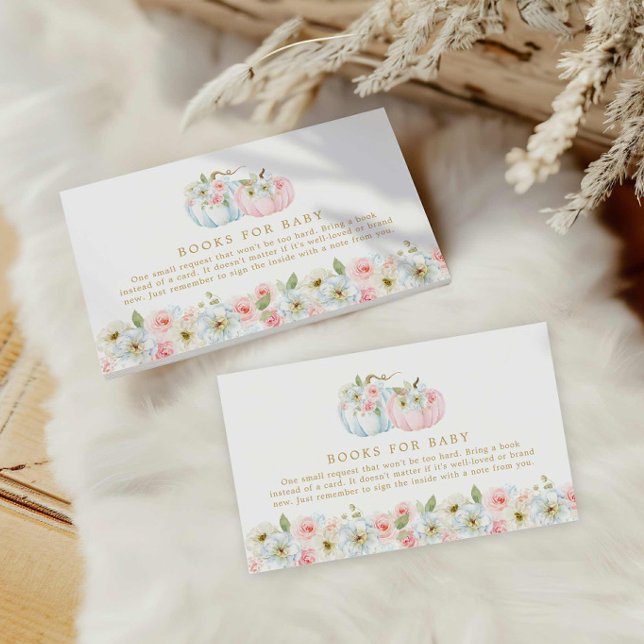 Carte D'accompagnement Automne Citrouille Genre Reveals Livres pour bébé (Gender Reveal Fall Baby Shower Books for Baby Card)