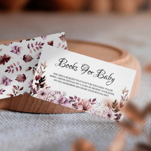 Carte D'accompagnement Automne Élégant Fleurs Violettes Livres Pour Bébé