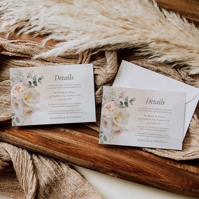 Carte D'accompagnement Automne Eucalyptus Floral Détails du Mariage (Créateur téléchargé)