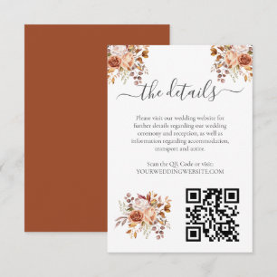 Carte D'accompagnement Automne Feuilles Russe Pays Boho Mariage