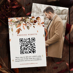 Carte D'accompagnement Automne Feuilles Russe Pays Boho Mariage