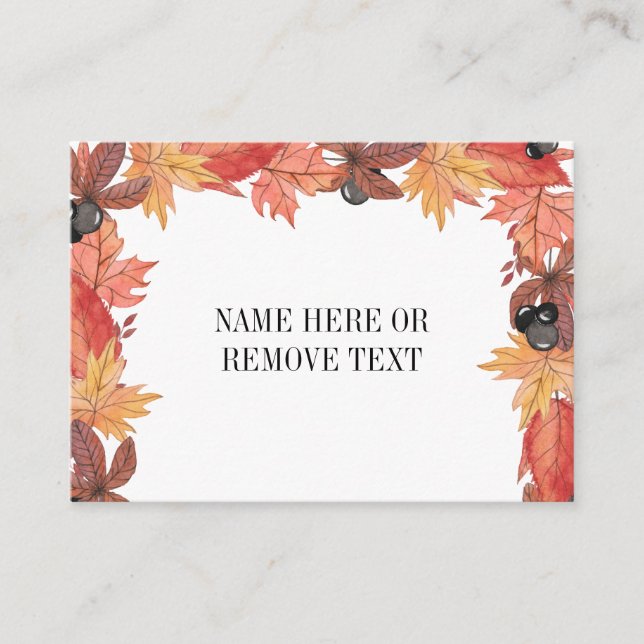 Carte D'accompagnement Automne Feuilles Thanksgiving Place Card (Devant)