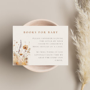 Carte D'accompagnement Automne Fleur sauvage Field Baby shower Livres pou