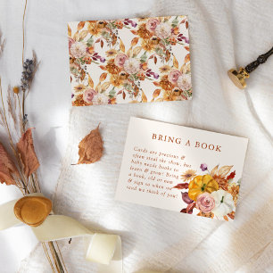 Carte D'accompagnement Automne Floral et Baby shower Citrouille Apportez