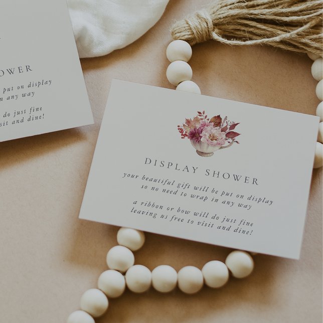 Carte D'accompagnement Automne Floral Teacup automne nuptiale affichage d (Créateur téléchargé)