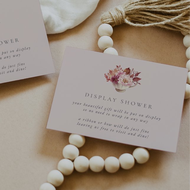 Carte D'accompagnement Automne Floral Teacup automne nuptiale affichage d (Créateur téléchargé)