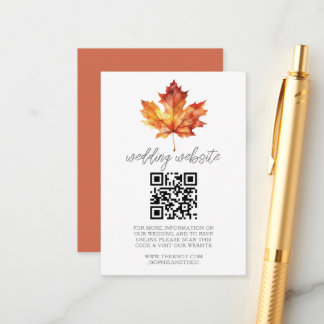 Carte D'accompagnement Automne Mariage Site Web Information aquarelle Feu