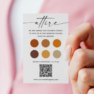 Carte D'accompagnement Automne mariage tenue vestimentaire palette + QR