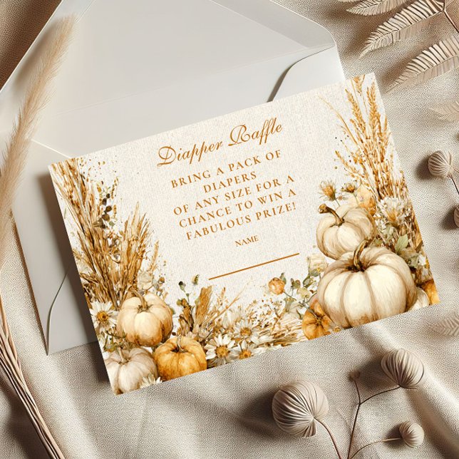 Carte D'accompagnement Automne Rustique Citrouille Diapper Raffer (Créateur téléchargé)