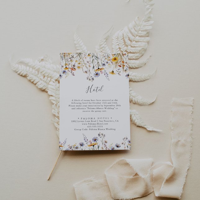 Carte D'accompagnement Automne Sunshine Élégant Hôtel Fleur sauvage (Créateur téléchargé)