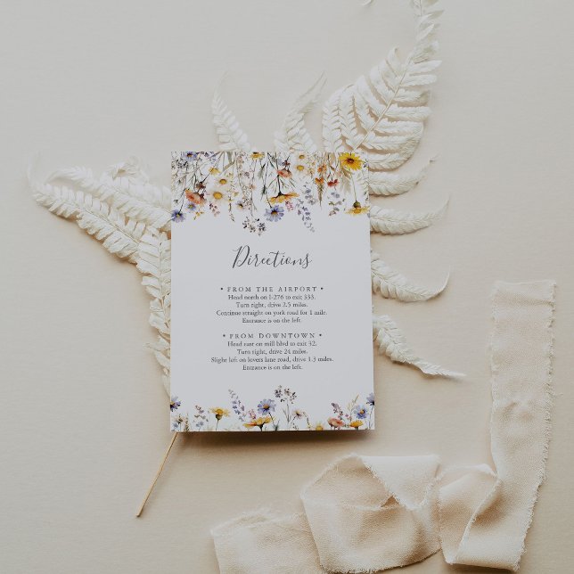 Carte D'accompagnement Automne Sunshine Fleur sauvage Mariage Instruction (Créateur téléchargé)