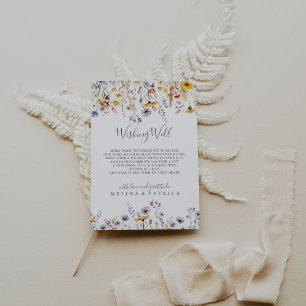 Carte D'accompagnement Automne Sunshine Fleur sauvage Mariage Wishing wel