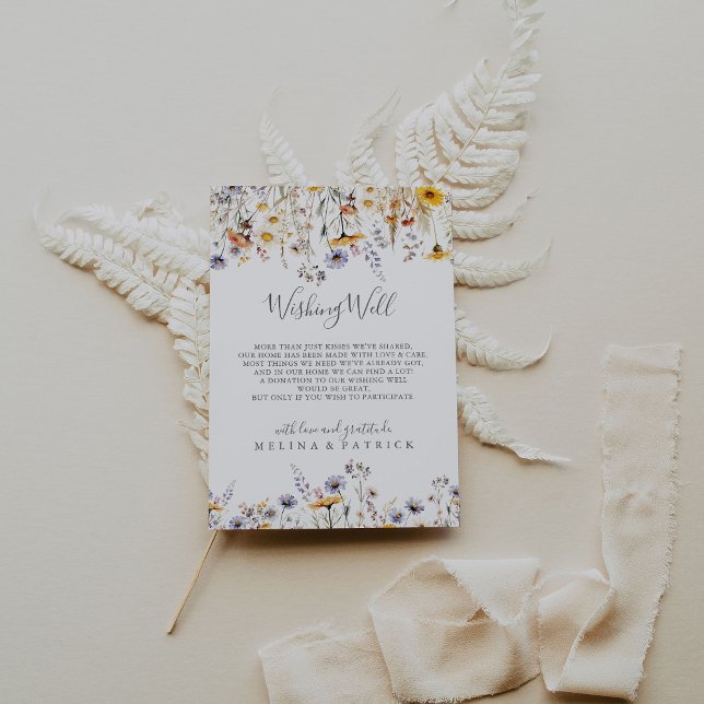 Carte D'accompagnement Automne Sunshine Fleur sauvage Mariage Wishing wel (Créateur téléchargé)