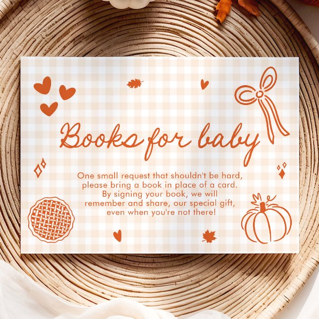 Carte D'accompagnement Automne Un Petit Baby shower À Tarte Cutie Livres  (Fall A Little Cutie Pie Baby Shower Books For Baby Enclosure Card)