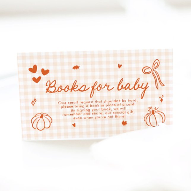 Carte D'accompagnement Automne Un Petit Baby shower Citrouille Livres Pou (Fall A Little Pumpkin Baby Shower Books For Baby Card)