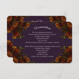 Carte D'accompagnement Automne Violet Rustique Orange Mariage Élégant got