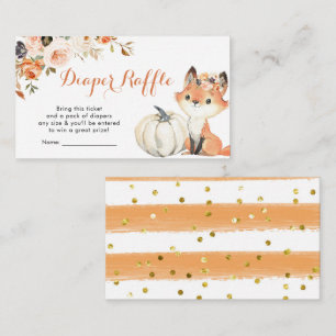 Carte D'accompagnement Automne Woodland Girl Baby shower Déchets Raffle