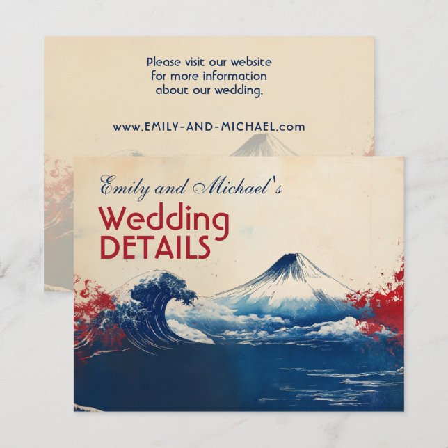 Carte D'accompagnement Avec le code QR Harmonie japonaise avec Fuji (Devant / Derrière)