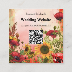 Carte D'accompagnement 🌻 avec le site Web mariage de code QR