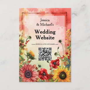 Carte D'accompagnement 🌻 avec le site Web mariage de code QR
