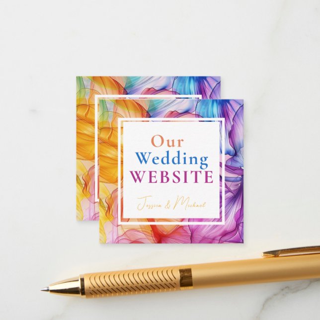 Carte D'accompagnement ❤️ avec QR + adresse WebSite Ethereal Bloom (Devant/Arrière en situation)