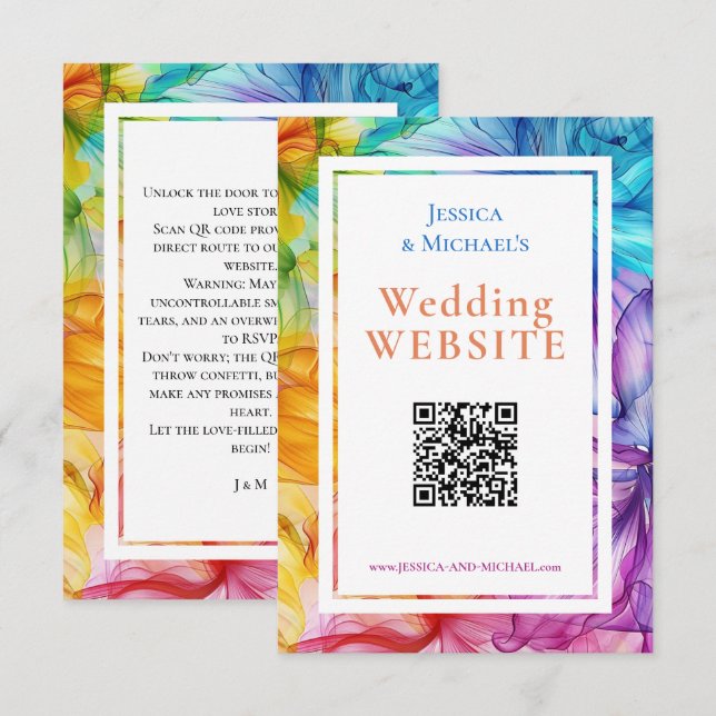 Carte D'accompagnement ❤️ avec QR + adresse WebSite Ethereal Bloom (Devant / Derrière)