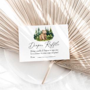 Carte D'accompagnement Aventure Await Woodland Bear Diaper Raffle
