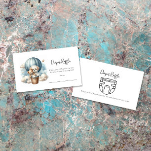 Carte D'accompagnement Aventure Baby Diaper Raffle Chiot Hot Air Balloon