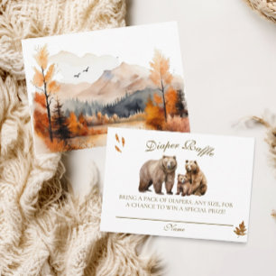 Carte D'accompagnement Aventure d'ours Montagnes d'automne Fête de bébé n
