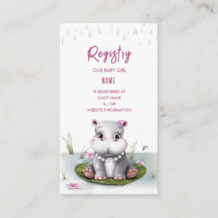 Carte D'accompagnement Aventure Fille de Rivière Hippopotame Baby Shower
