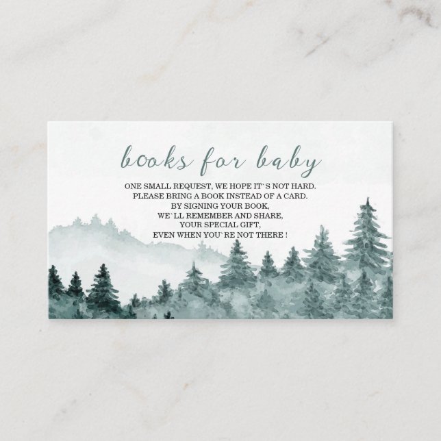 Carte D'accompagnement Aventure Rustic Forest Montation Aquarelle bébé (Devant)