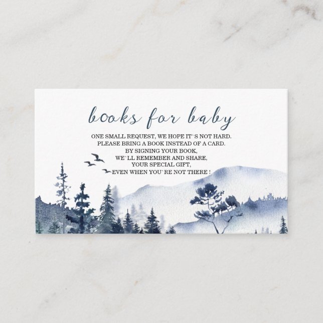 Carte D'accompagnement Aventure Rustic Forest Montation Aquarelle bébé (Devant)