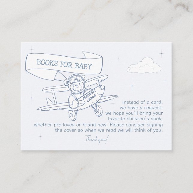 Carte D'accompagnement Aviateur Aviateur Avion Precious Cargo Books Baby (Devant)