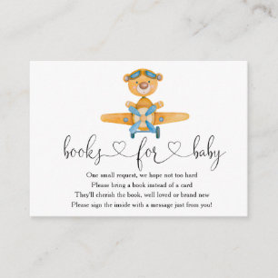 Carte D'accompagnement Avion Boy Teddy Bear Livres Pour Bébé