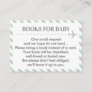 Carte D'accompagnement Avion Travel Books for Baby shower Request