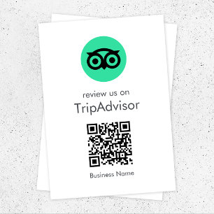 Carte D'accompagnement Avis Tripadvisor Business Review QR Code