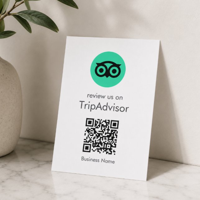 Carte D'accompagnement Avis Tripadvisor | Code QR de l'avis sur l'entrepr (Gain Tripadvisor reviews & grow your business with this rating request enclosure card or handout.)